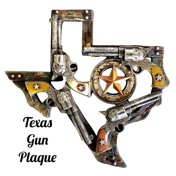 NWOT Montana West Rustic Western Cowboy Guns Texas Map Wall Decor - Picture 1 of 9